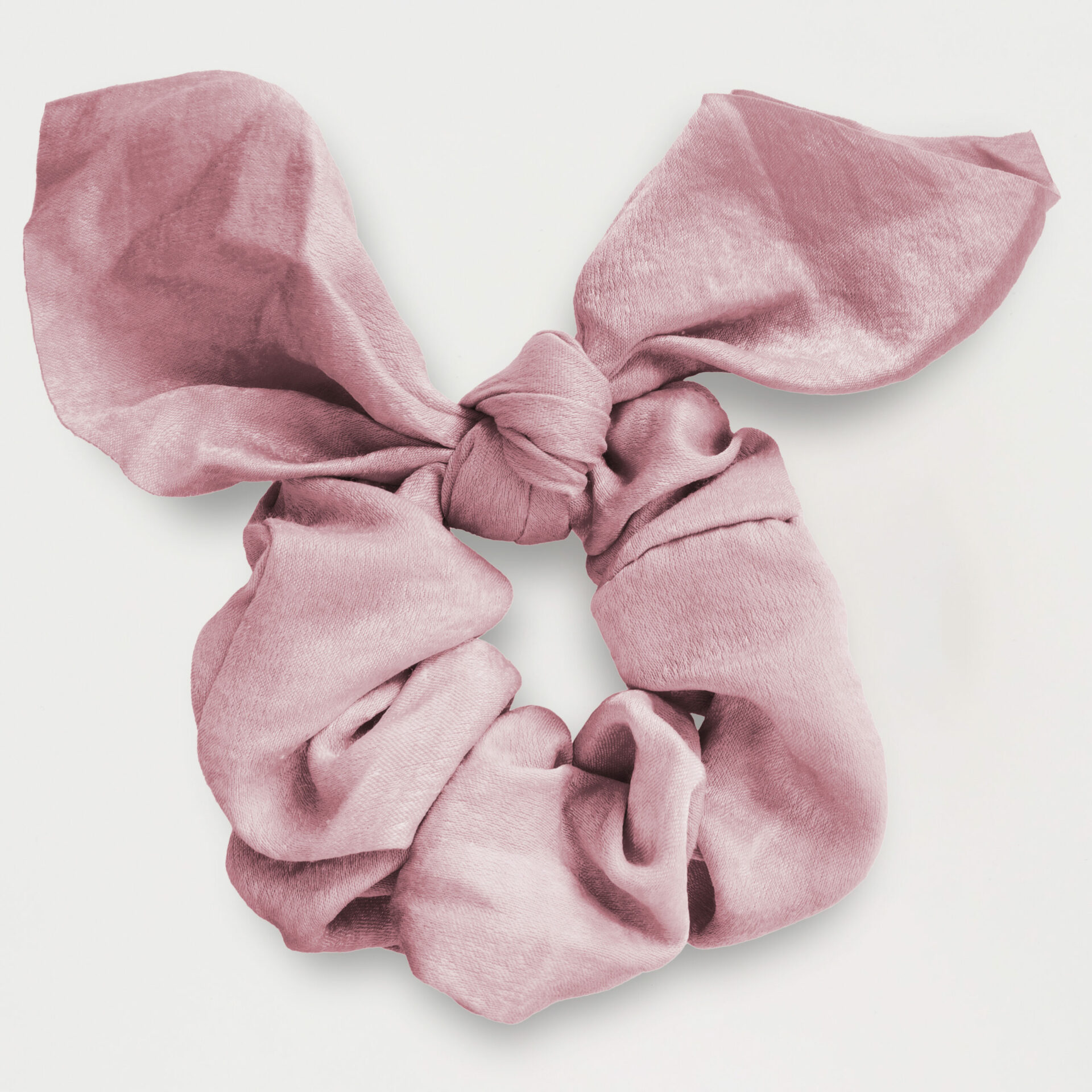 Scrunchies personalizados con lazo en rosa palo